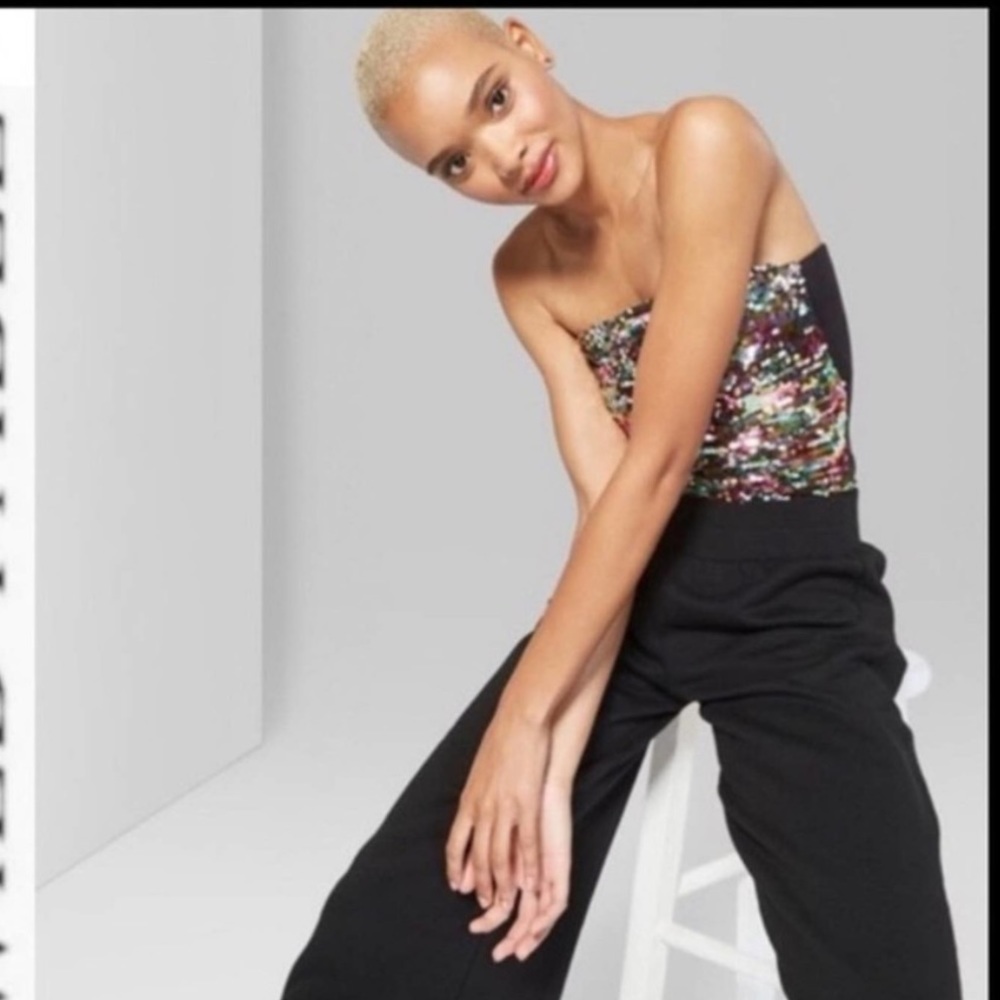 Rainbow sequin tube top - Picture 2 of 4